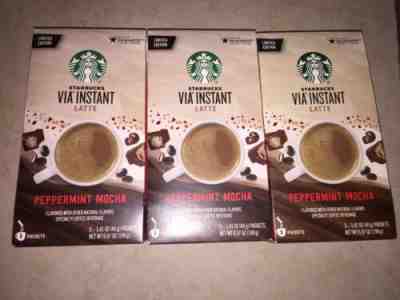 Brand new 3 boxes of Starbucks VIA instant latte Peppermint Mocha, 6/19 & 5/19 - Sold on eBay Jul, 9th 2019 for $35.99