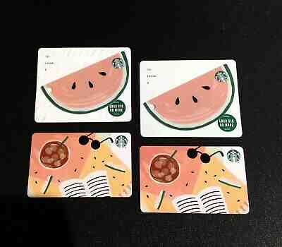 STARBUCKS SUMMER WATERMELON " ??" & " DIAMOND " GIFT CARD - LOT OF 4 PCS .- NEW - Sold on eBay Jul, 9th 2019 for $19.99
