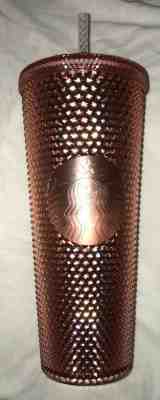 NEW Starbucks 2019 Rose Gold Pink Sparkling Jeweled 24 oz Venti Tumbler w/ Straw - Sold on eBay Jul, 9th 2019 for $24.50