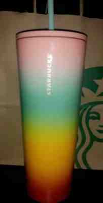 NEW Starbucks Tumbler Summer Collection 2019 Venti 24oz SS Pastel Rainbow  - Sold on eBay Jul, 9th 2019 for $31.49