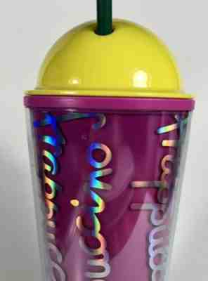 Starbucks Frappuccino ® Cold Cup - Pink Holo Dome Lid And Straw. New With Tag - Sold on eBay Jul, 9th 2019 for $17.49