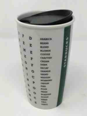 Starbucks 2016 Crossword Green Ceramic Travel Mug Cup Tumbler 12oz EUC w/ Lid - Sold on eBay Jul, 9th 2019 for $18.00