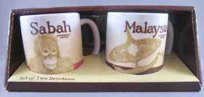 Sabah & Malaysia Starbucks Boxed Set of 2 Demitasse Cups or Mugs - 3 oz. - 2015 - Sold on eBay Jul, 9th 2019 for $25.00