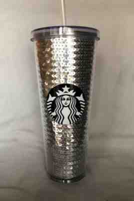 Starbucks Silver Sparkle Sequence Acrylic Cold Cup 24 Oz 2017. BPA Free - Sold on eBay Jul, 9th 2019 for $35.00