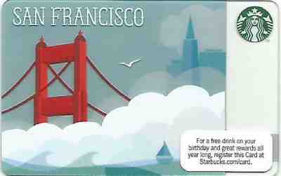 USA Starbucks card City " San Francisco " 2011 - RARE - Sold on eBay Jul, 9th 2019 for $15.75