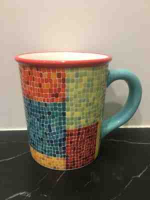 2002 Starbucks Barista Red Blue Green Yellow Mosaic Tile 18 oz Coffee Mug - Sold on eBay Jul, 8th 2019 for $27.00