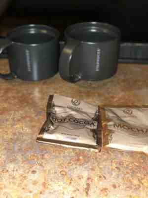 2 Starbucks 12oz. 2016 Cork Bottom Gray Ceramic Travel Tumbler Coffee Mug - Sold on eBay Jul, 8th 2019 for $25.00
