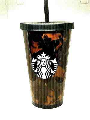 Starbucks Cold Cup Black/Brown Tortoise Shell Tumbler 16 oz RARE - Sold on eBay Jul, 8th 2019 for $19.00