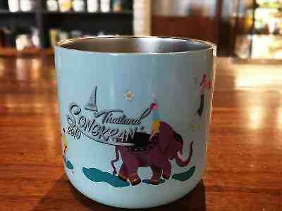 Starbucks Mug Elephant Blue Songkran Stainless Steel Camping 12 oz 2019 Thailand - Sold on eBay Jul, 8th 2019 for $35.00