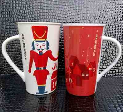 Starbucks Coffee Mugs (2) Grande 16 oz Toy Soldier Nutcracker Christmas Village  - Sold on eBay Jul, 8th 2019 for $22.99