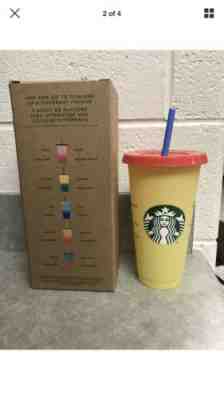 Starbucks Cup 1 Reusable COLOR CHANGING Cold Cup 24oz - Sold on eBay Jul, 8th 2019 for $20.00
