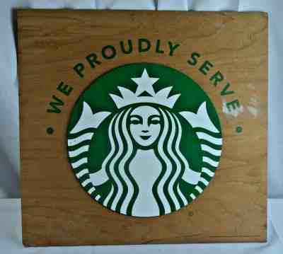 2014 Starbucks Coffee Logo Wooden Sign - Sold on eBay Jul, 8th 2019 for $38.69