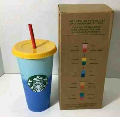 Starbucks COLOR CHANGING 1 SINGLE Cold Cup 24oz Blue Sky to Cobalt  - Sold on eBay Jul, 8th 2019 for $24.99