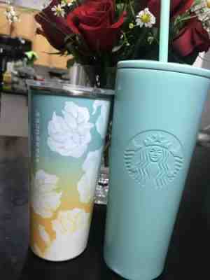 Starbucks 2019 Couple Tiffany Mint Color Hot N Cold Cup. - Sold on eBay Jul, 8th 2019 for $49.99