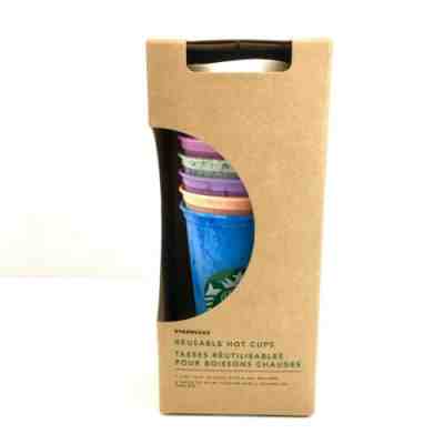 RARE Starbucks Marble Reusable Hot Cups - 6 Cups With 6 Lids - Sold on eBay Jul, 8th 2019 for $23.92