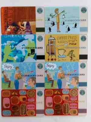 Lot of 8 RARE Starbucks Cards 2003-2004 (2004 Shareholder Edition, Greece) - Sold on eBay Jul, 8th 2019 for $32.00