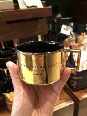 Starbucks 2019 China Reserve Roastery Coffee Mug TeaCup Gold 3oz - Sold on eBay Jul, 8th 2019 for $42.99