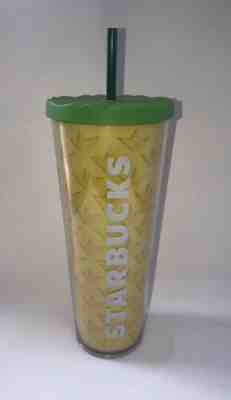 Starbucks Pineapple Venti 24 oz Tumbler w/ Lid and Straw Travel 2014 Summer - Sold on eBay Jul, 8th 2019 for $26.99