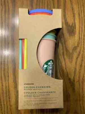 NEW Starbucks 2019 Color Changing Reusable Cold Cup Tumblers 5 Cups Venti 24oz - Sold on eBay Jul, 8th 2019 for $75.00