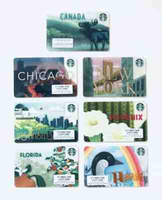 2019 Starbucks City Cards 7 Hawaii Canada Florida Phoenix LA Chicago NYC Lot Set - Sold on eBay Jul, 8th 2019 for $19.99
