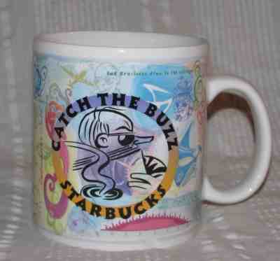 DOONESBURY STARBUCKS MUG Catch the Buzz Coffee Cup Garry Trudeau Cartoon FLAW - Sold on eBay Jul, 8th 2019 for $19.99