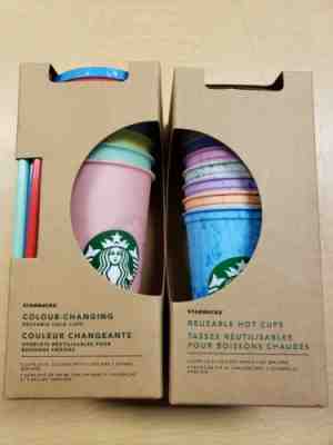 RARE Starbucks 2019 Reusable Color-Changing Cold Cups 5pk & Marble Hot Cups 6pk - Sold on eBay Jul, 8th 2019 for $115.00