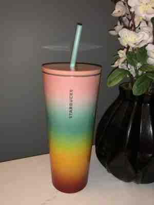 Starbucks Stainless Steel Pride Rainbow Cold Cup Tumbler Venti 24oz Summer 2019 - Sold on eBay Jul, 7th 2019 for $38.98