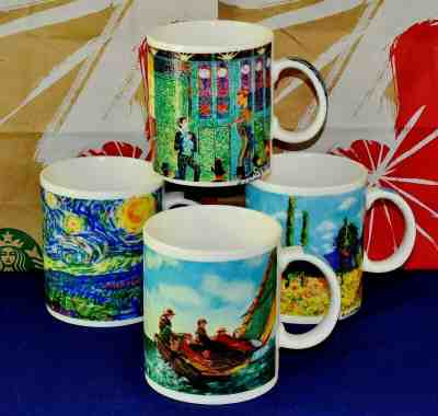 Chaleur D. Burrows Designed Exclusively For Starbucks Set Of 4 Mugs XLNT - Sold on eBay Jul, 7th 2019 for $49.99