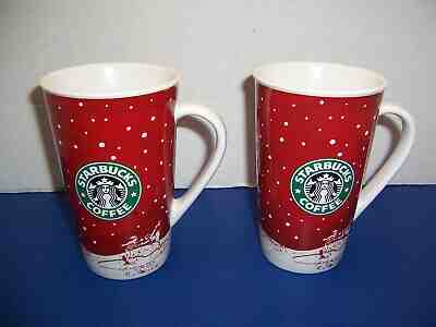 Holiday 2007 Starbucks Ice Skating 2 Mugs (16 oz) Boy & Girl Skaters Christmas - Sold on eBay Jul, 7th 2019 for $22.00