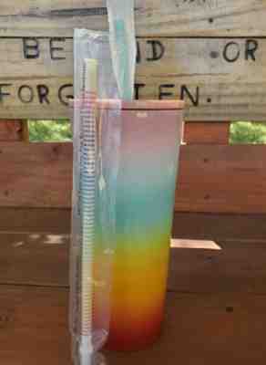 Starbucks Rainbow Tumbler Stainless Steel With Stripe Straw Pastel Pride 24oz - Sold on eBay Jul, 7th 2019 for $45.00