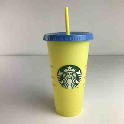 Starbucks Color Changing 1 Single Cold Cup 24oz Citron Yellow Tumbler Venti HTF - Sold on eBay Jul, 7th 2019 for $22.99