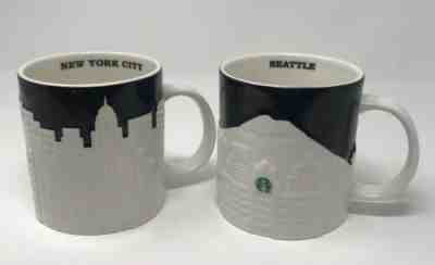 Starbucks 2012 Seattle & New York City 3-D Collector Series Mugs - Sold on eBay Jul, 7th 2019 for $25.55