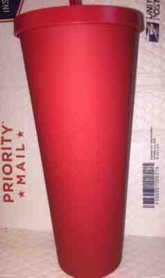 Starbucks RED SOFT TOUCH matte  Cold Cup Tumbler Limited Edition 24oz Venti HTF - Sold on eBay Jul, 7th 2019 for $55.99