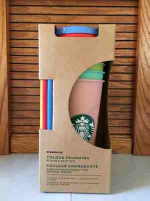 Starbucks Color Changing Reusable Cold Cup Tumbler Set: 5 Cups/ 5 Lids/ 5 Straws - Sold on eBay Jul, 7th 2019 for $125.00