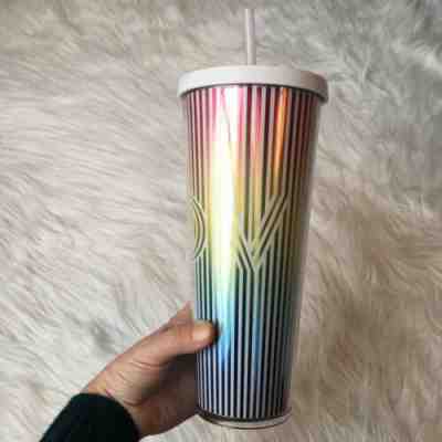 NEW Starbucks Summer Cold Cup Love Pride Stripes Rainbow Reusable Tumbler 24oz - Sold on eBay Jul, 7th 2019 for $28.99