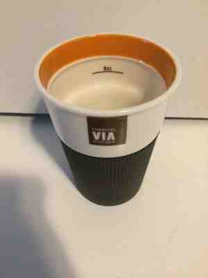Starbucks VIA Ready Brew Ceramic Tumbler Cup 2011 Travel Mug Rubber Grip No Lid - Sold on eBay Jul, 7th 2019 for $17.98