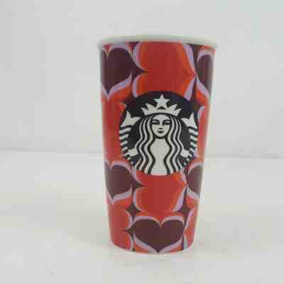 2019 New Starbucks Valentine Heart Ceramic Travel Mug Tumbler Cup 12 Oz. - Sold on eBay Jul, 7th 2019 for $23.00
