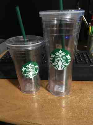 Starbucks Plastic BPA free Tumbler Cup New 24oz Cold Cup Clear Used 16 Oz - Sold on eBay Jul, 6th 2019 for $24.99