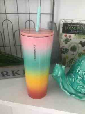 Starbucks Stainless Steel Pride Rainbow Cold Cup Tumbler Venti 24oz Summer 2019 - Sold on eBay Jul, 6th 2019 for $27.36