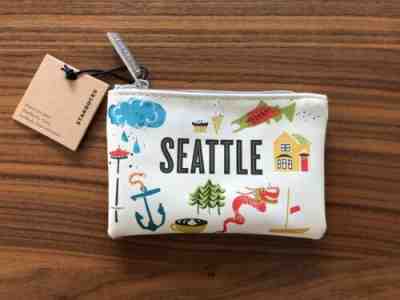 Starbucks Seattle limited Leather Zipper Pouch for starbucks cards earbuds key - Sold on eBay Jul, 6th 2019 for $16.00