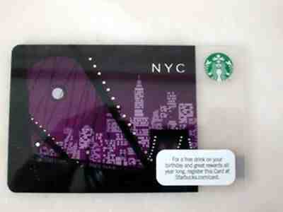 4 cards...2010 NEW Mint Starbucks NYC City New York Purple bridge - Sold on eBay Jul, 6th 2019 for $20.99