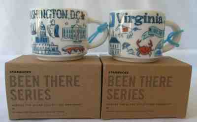 STARBUCKS COFFEE WASHINGTON DC & VIRGINIA BEEN THERE 2-OZ MINI MUG ORNAMENTS - Sold on eBay Jul, 6th 2019 for $39.99