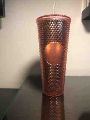 Starbucks 2019 Rose Gold Pink Radiant Sparkling Jeweled 24oz Tumbler Summer - Sold on eBay Jul, 6th 2019 for $33.99