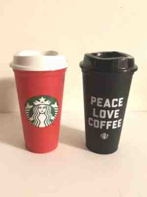 Starbucks Red & Black Reusable Grande Cups Limited Edition With Lids NEW - Sold on eBay Jul, 6th 2019 for $29.99