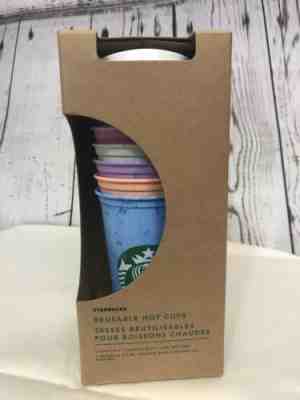 Starbucks Resuable Hot  Cups Summer 2019 NEW pack of 6 Marble - Sold on eBay Jul, 6th 2019 for $30.00