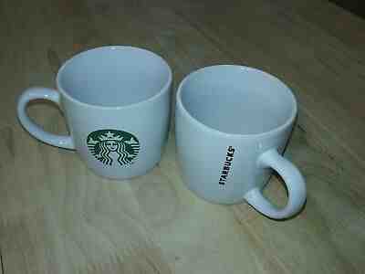 Starbucks Classic white with green mermaid logo 7.8 oz 8 oz Coffee Mug Set of 2 - Sold on eBay Jul, 6th 2019 for $16.50