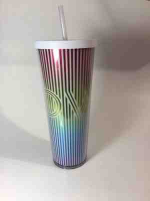 Starbucks Love Pride Stripe Rainbow Cold Tumbler Cup W/ Straw 24 Fl Oz - Sold on eBay Jul, 6th 2019 for $18.99