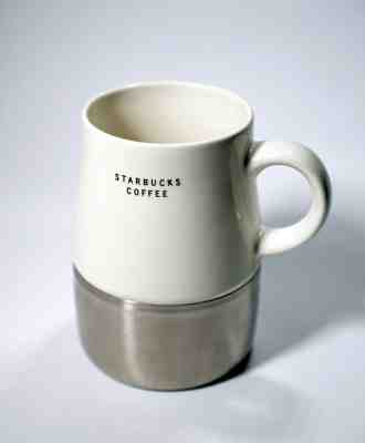 Starbucks Coffee Mug w/ Ceramic & Steel + Rubber Non-Skid Bottom 14oz - 2004 - Sold on eBay Jul, 6th 2019 for $19.99