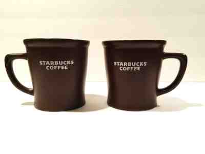 BRAND NEW 2008 SET OF 2 STARBUCKS BROWN AND WHITE COFFEE CUP MUG MINT - Sold on eBay Jul, 6th 2019 for $34.97