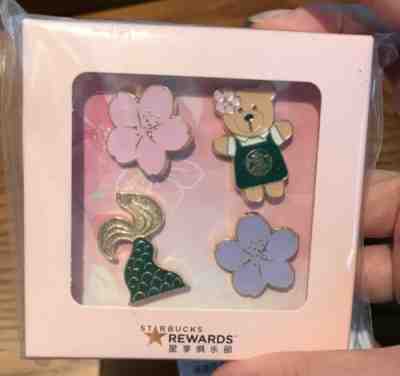 Starbucks 2019 China Pink Sakura & Bearista & Mermaid Pin D Set - Sold on eBay Jul, 6th 2019 for $26.99
